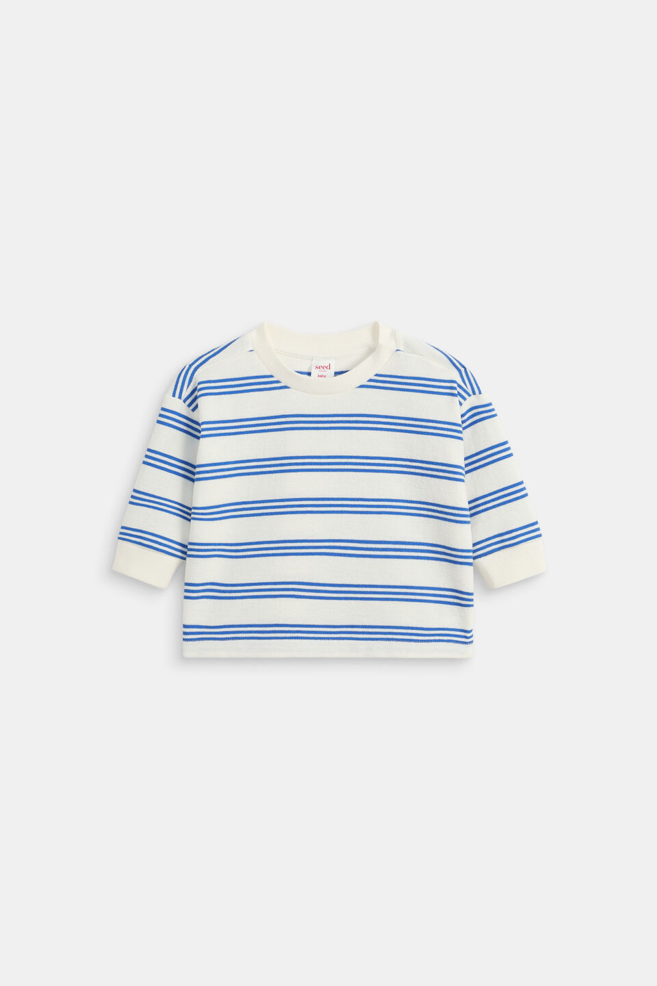 Textured Stripe Sweat  Electric Blue Stripe