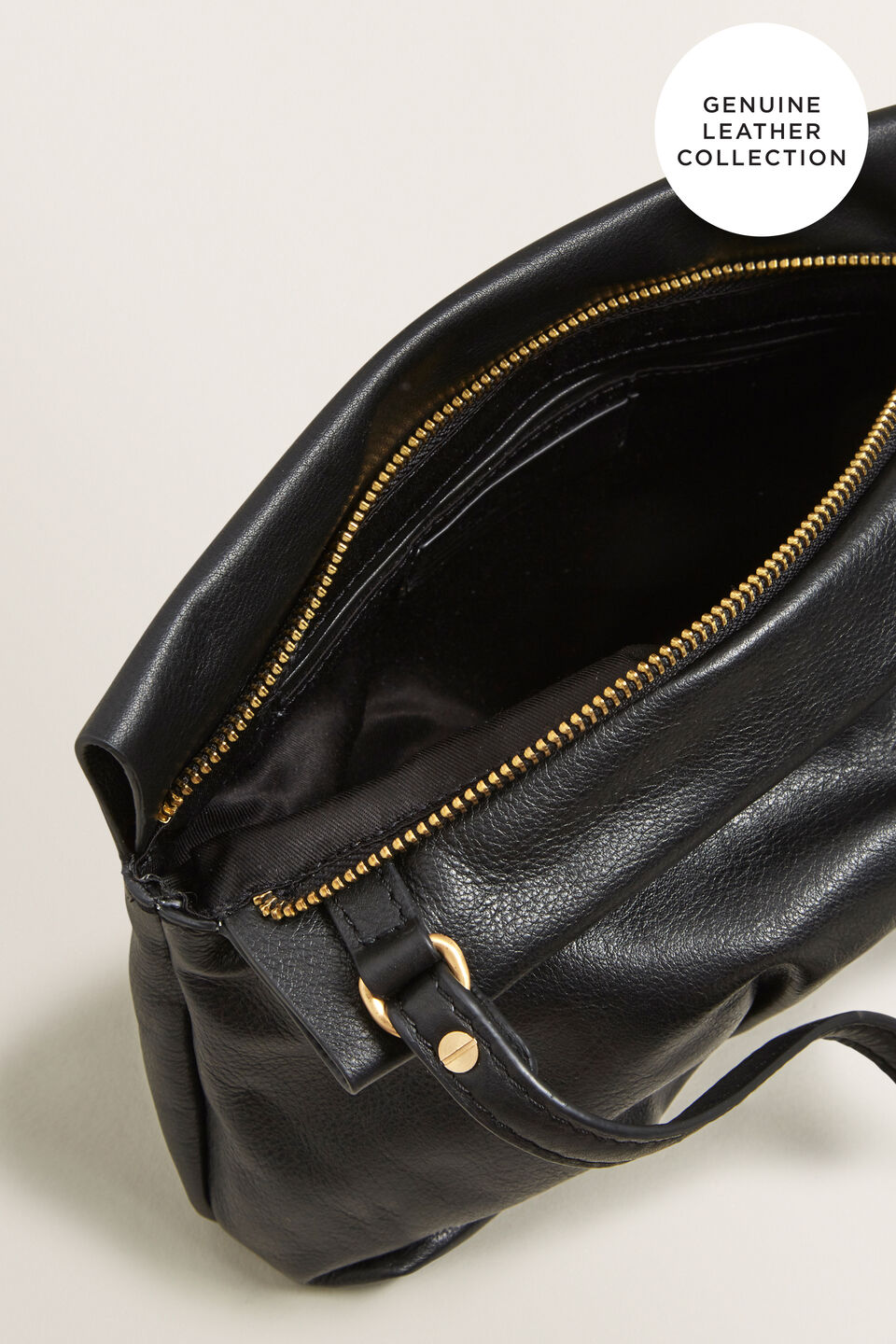 Leather Pleat Sling  