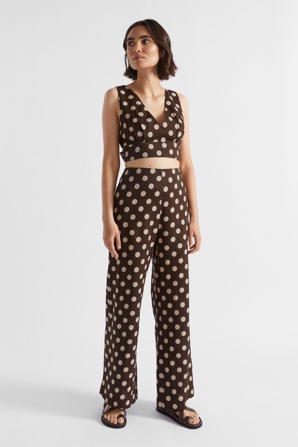 Linen Spot Bodice  Deep Raisin Spot