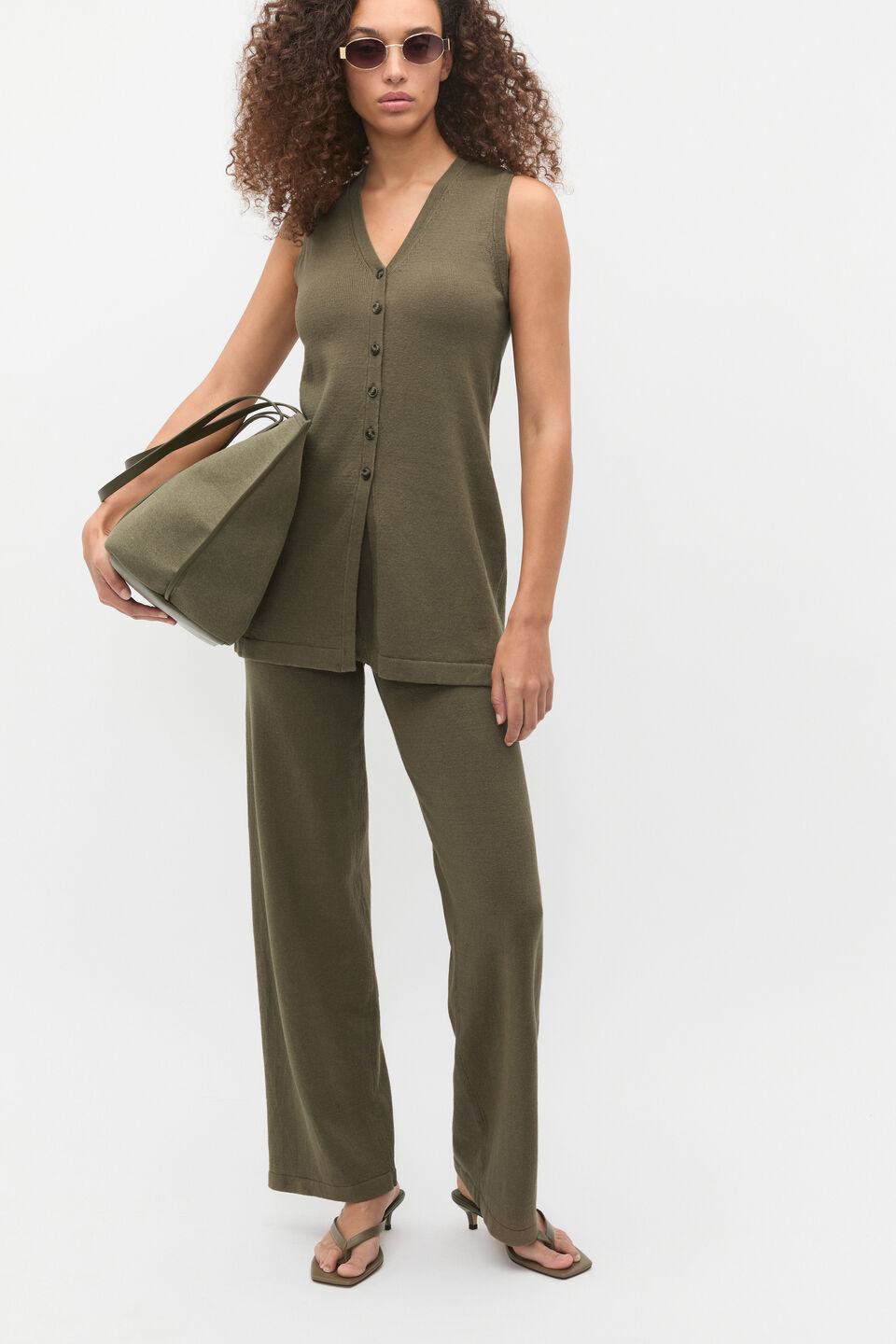 Summer Knit Pant  Olive Leaf