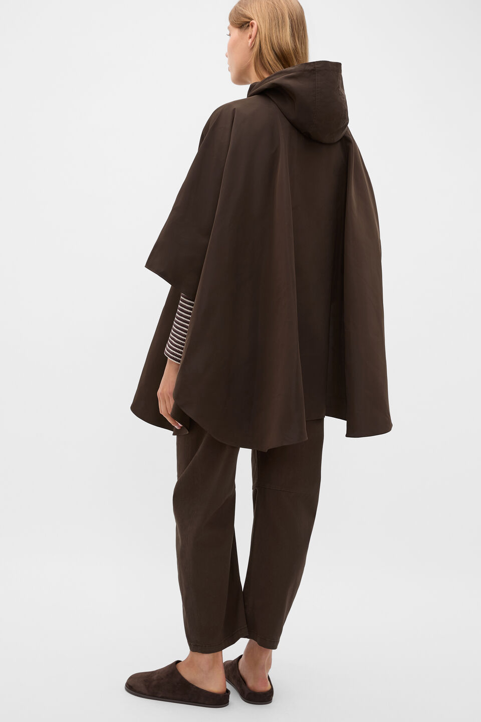 Packable Rain Poncho  Coffee Bean