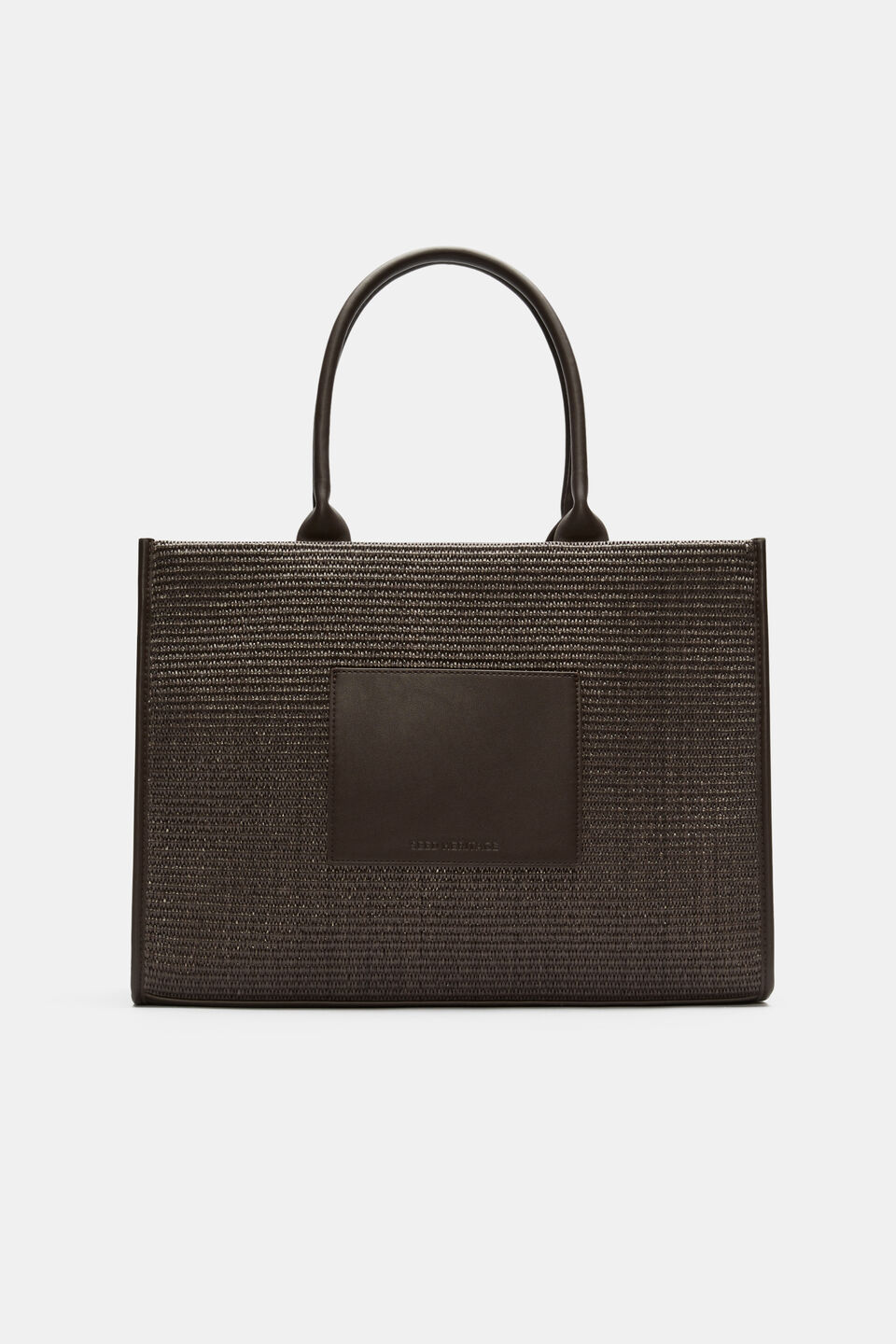 Structured Woven Tote  Dark Espresso