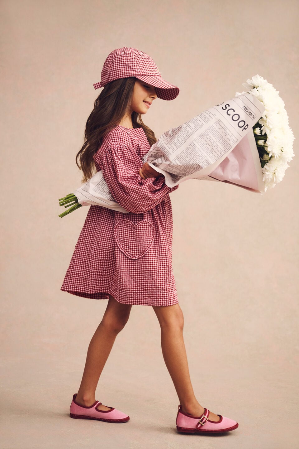 Gingham Dress  Dark Cherry