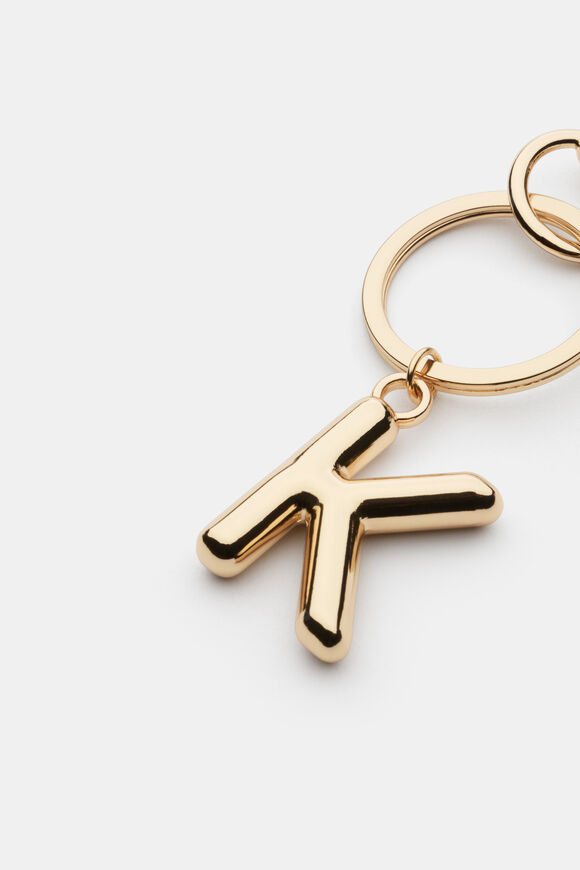Gold Initial Keyring  K  hi-res