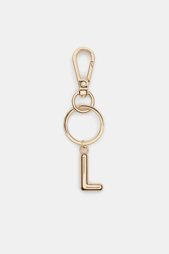 Gold Initial Keyring  L  hi-res