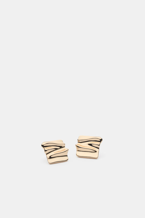 Square Molten Stud  Gold  hi-res