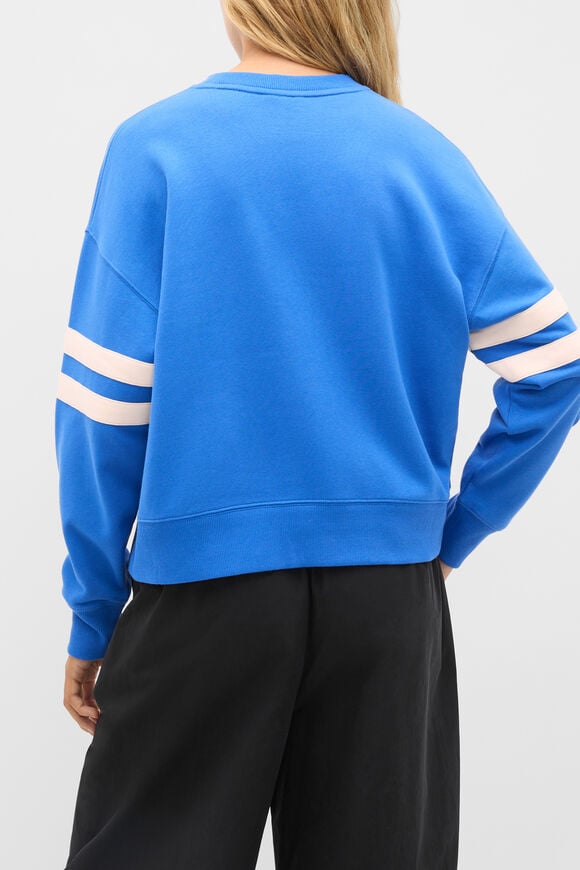 Contrast Detail Crew Neck Sweat  Blue Haven  hi-res