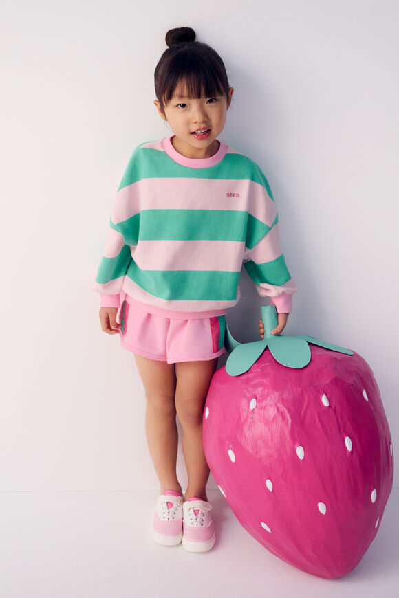 Bold Stripe Sweat  Pink Lemonade  hi-res