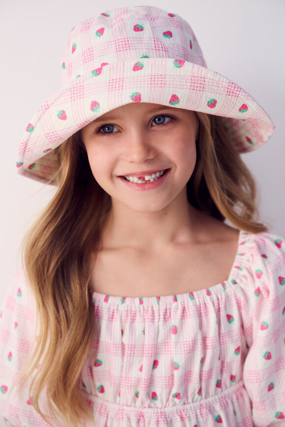 Strawberry Brimmed Hat  Multi  hi-res