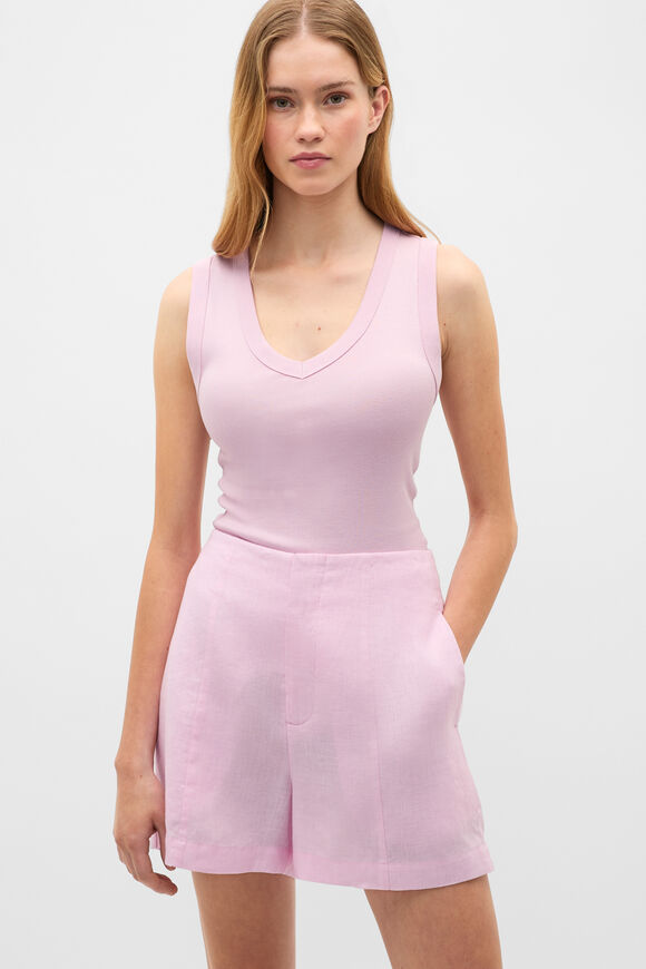 Australian Cotton V Neck Tank  Petal Pink  hi-res