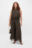 Crinkle Lace Trim Crop Tank  Dark Espresso  hi-res