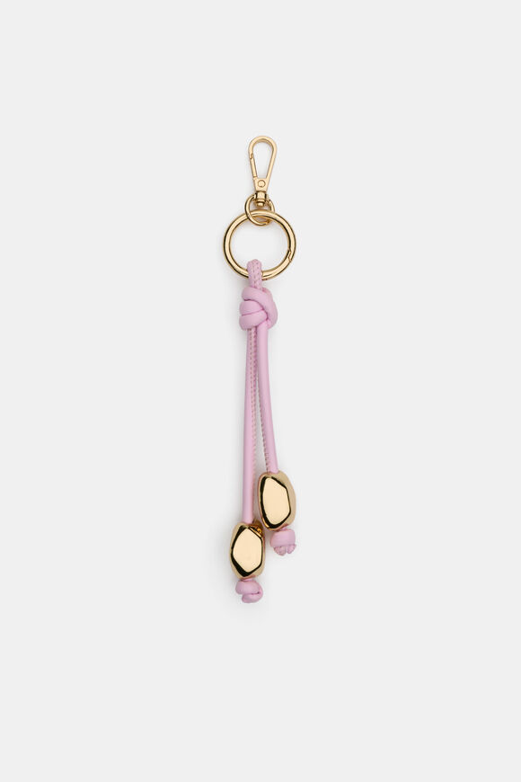 Bead Knot Keyring  Petal Pink  hi-res
