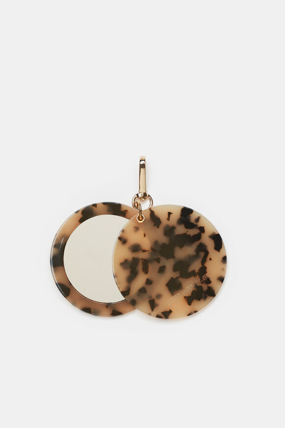 Acetate Mirror Keyring  Milky Tort  hi-res