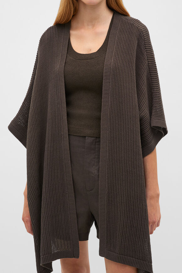Open Weave Poncho  Dark Espresso  hi-res
