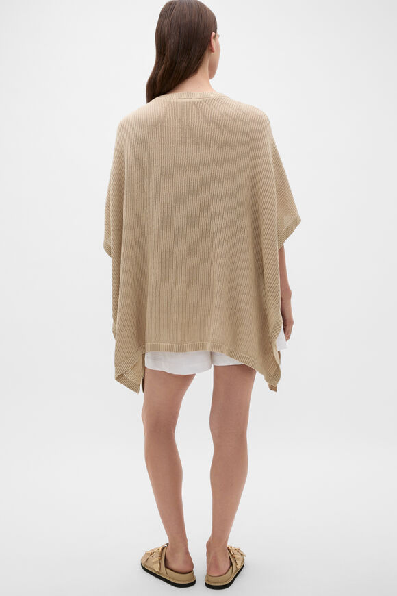 Open Weave Poncho  Warm Sand  hi-res