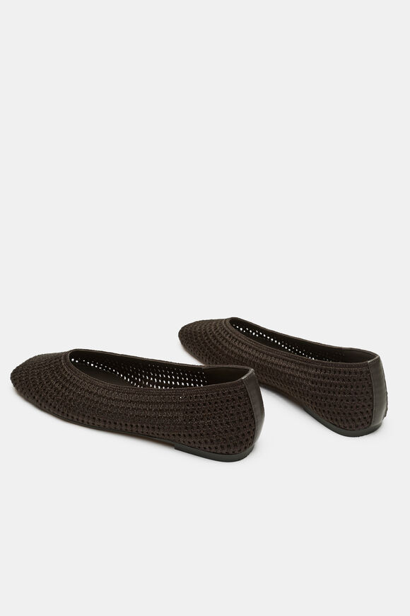 Zimi Crochet Ballet Flat  Dark Espresso  hi-res