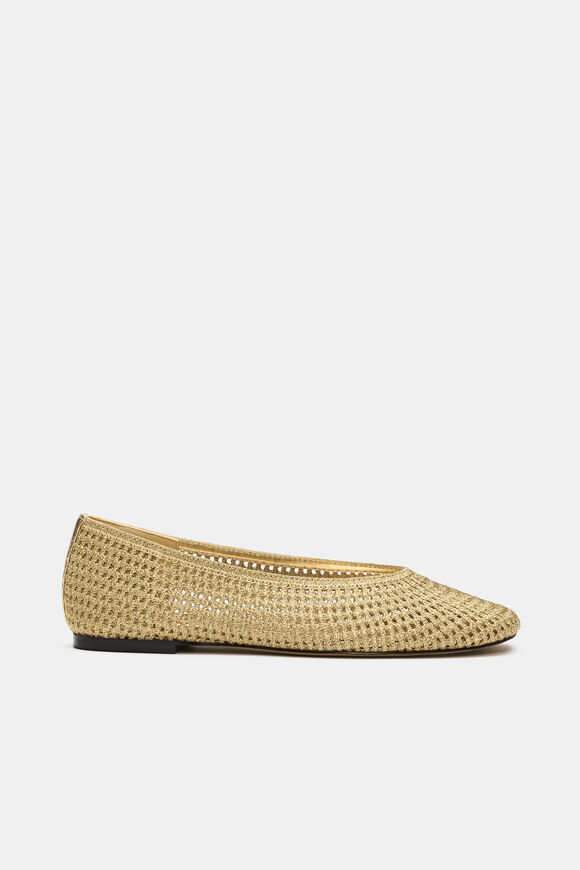 Zimi Crochet Ballet Flat  Pale Gold  hi-res