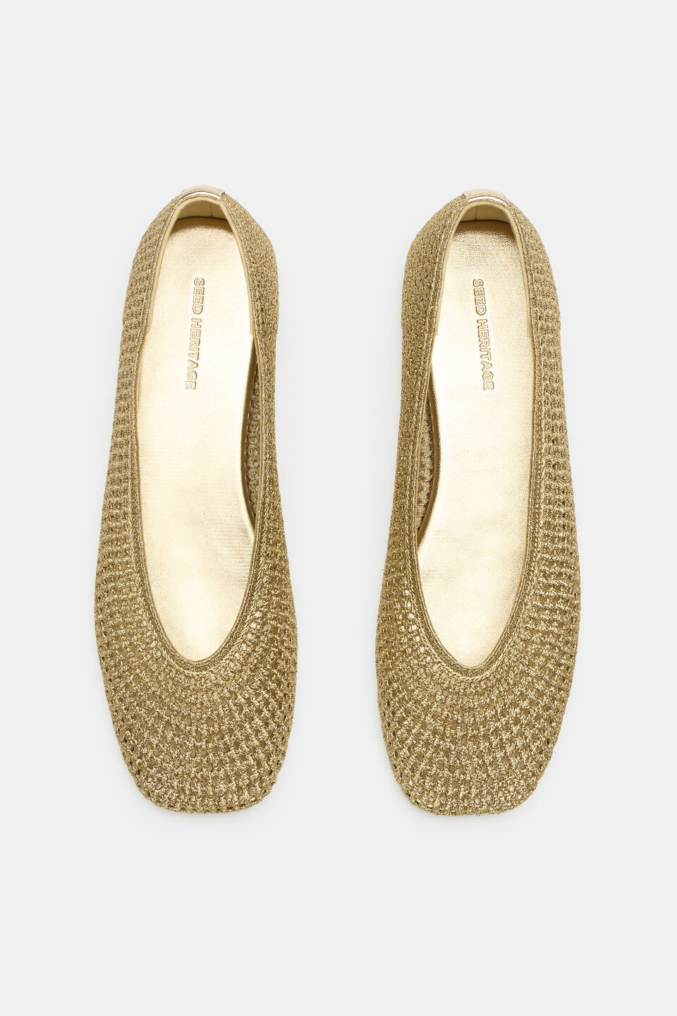 Zimi Crochet Ballet Flat  Pale Gold