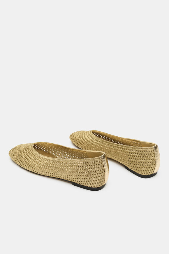 Zimi Crochet Ballet Flat  Pale Gold  hi-res