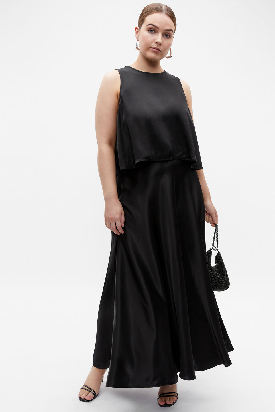 Satin Shell Top  Black