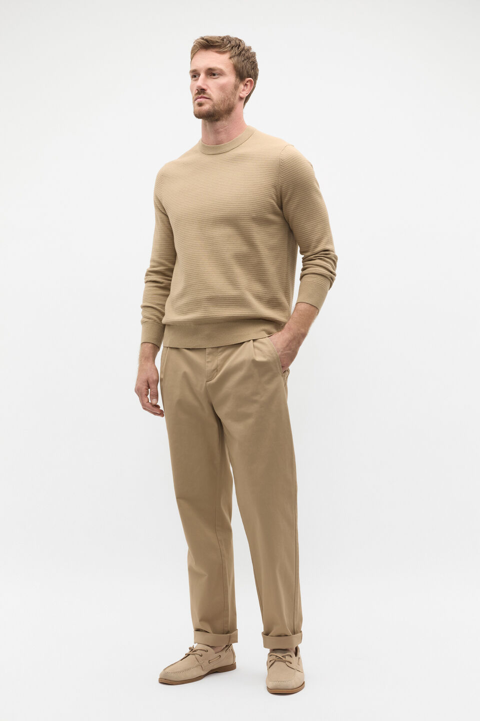 Side Tab Trouser  Biscotti