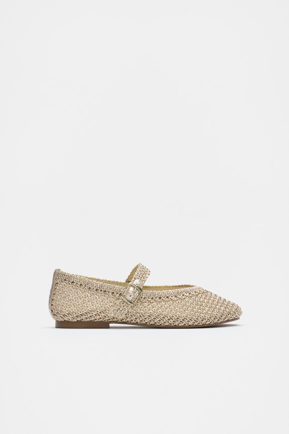 Metallic Crochet Ballet  Gold  hi-res