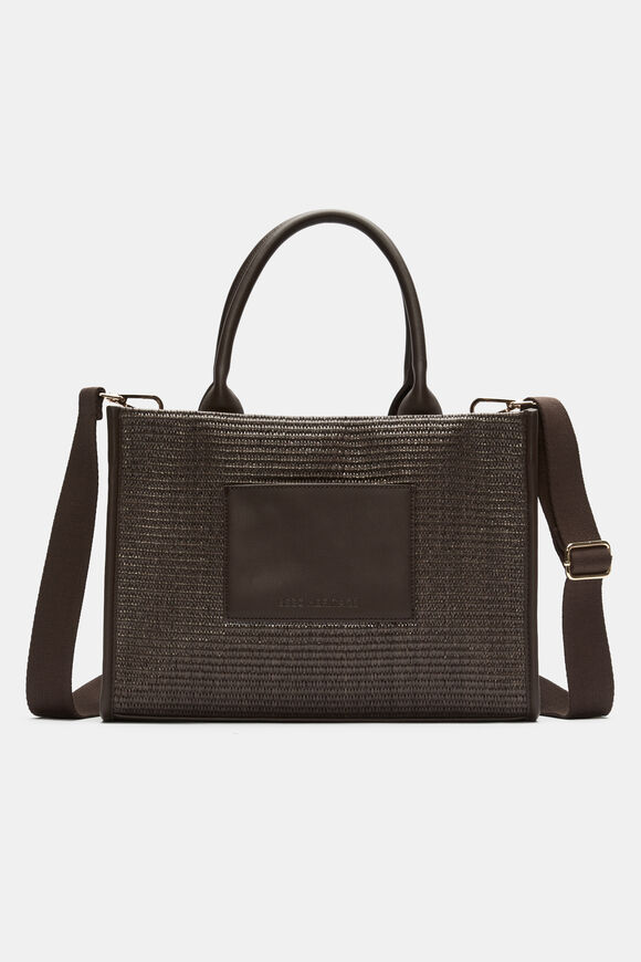 Structured Woven Mini Tote  Dark Espresso  hi-res
