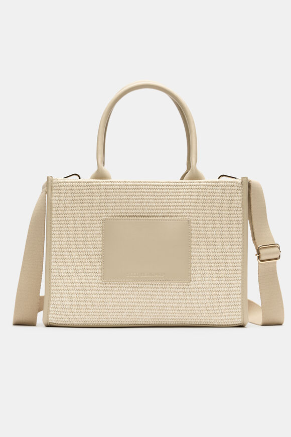 Structured Woven Mini Tote  Warm Sand  hi-res