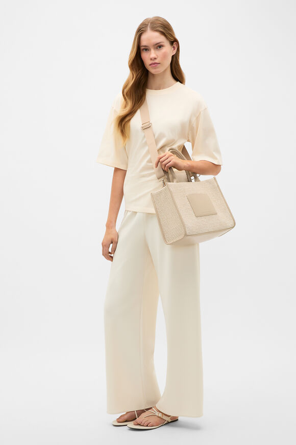 Structured Woven Mini Tote  Warm Sand  hi-res