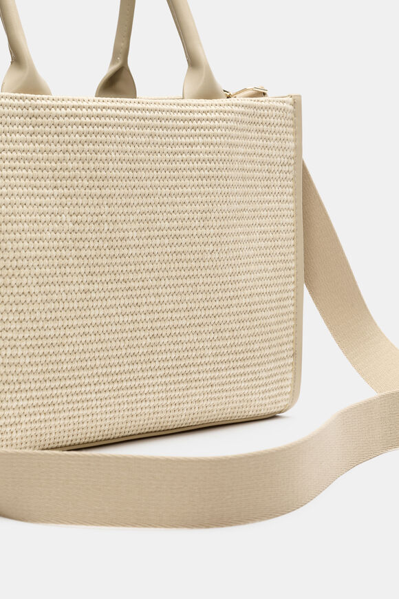 Structured Woven Mini Tote  Warm Sand  hi-res