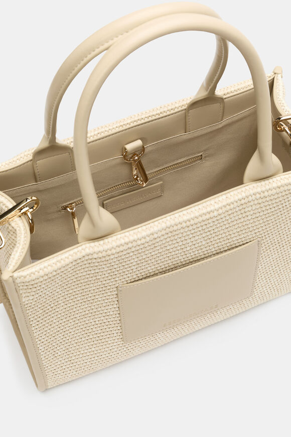 Structured Woven Mini Tote  Warm Sand  hi-res