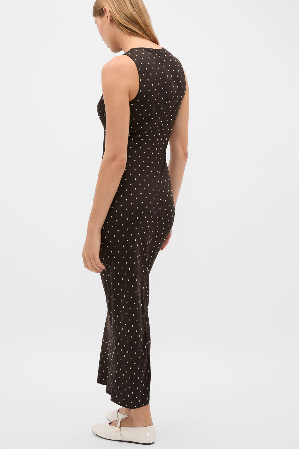 Spot Print Dress  Coffee Bean Spot