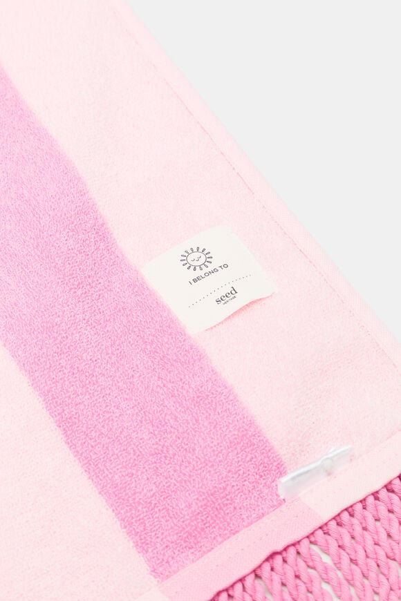 Beach Towel  Candy Pink Stripe  hi-res