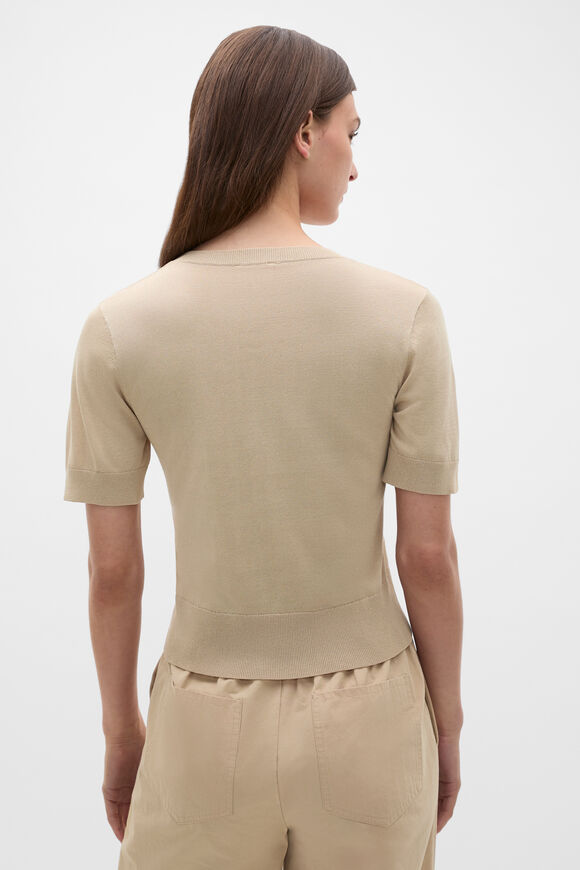 Sheer Knit Tee  Warm Sand  hi-res