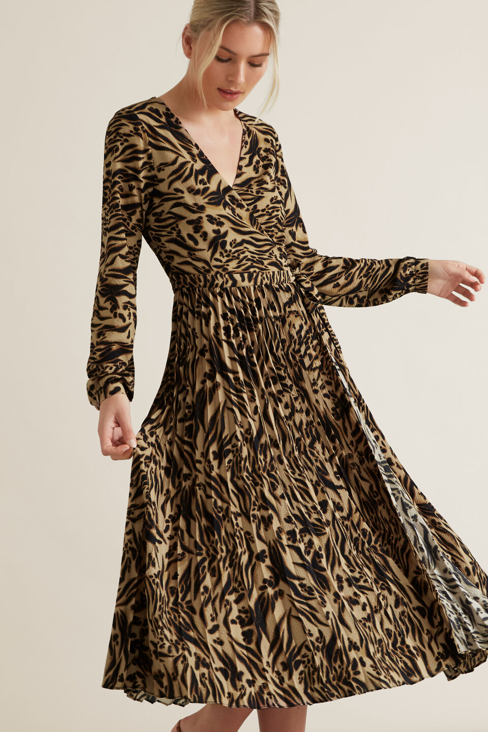Animal Wrap Dress  