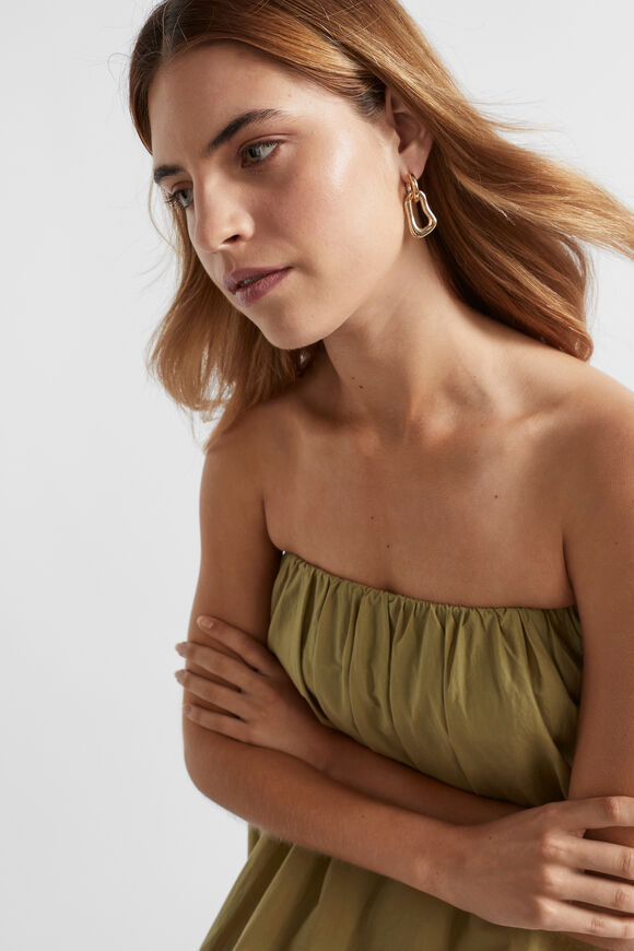 Voile Gathered Strapless Maxi Dress  Pistachio  hi-res
