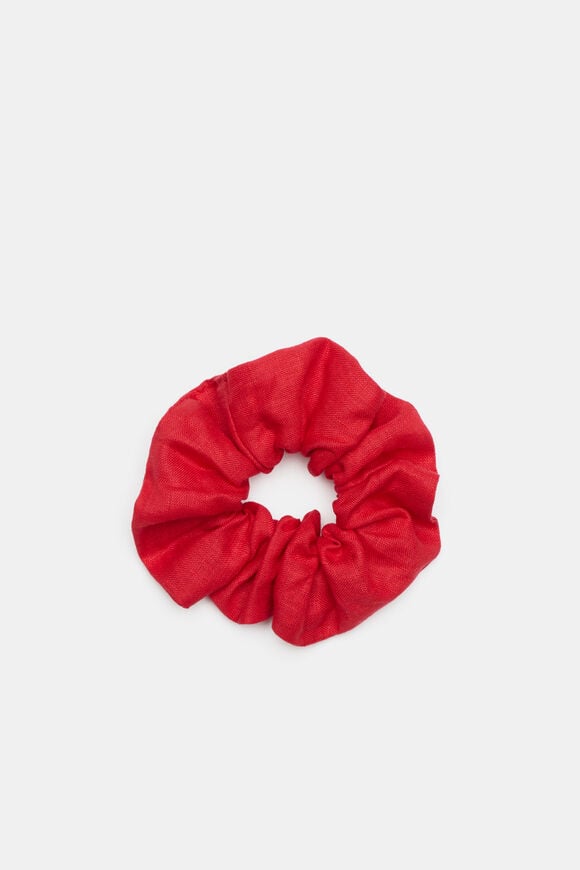 Linen Scrunchie  Chilli Red  hi-res