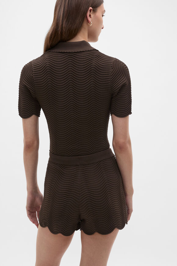 Wave Stitch Knit Short  Dark Espresso  hi-res