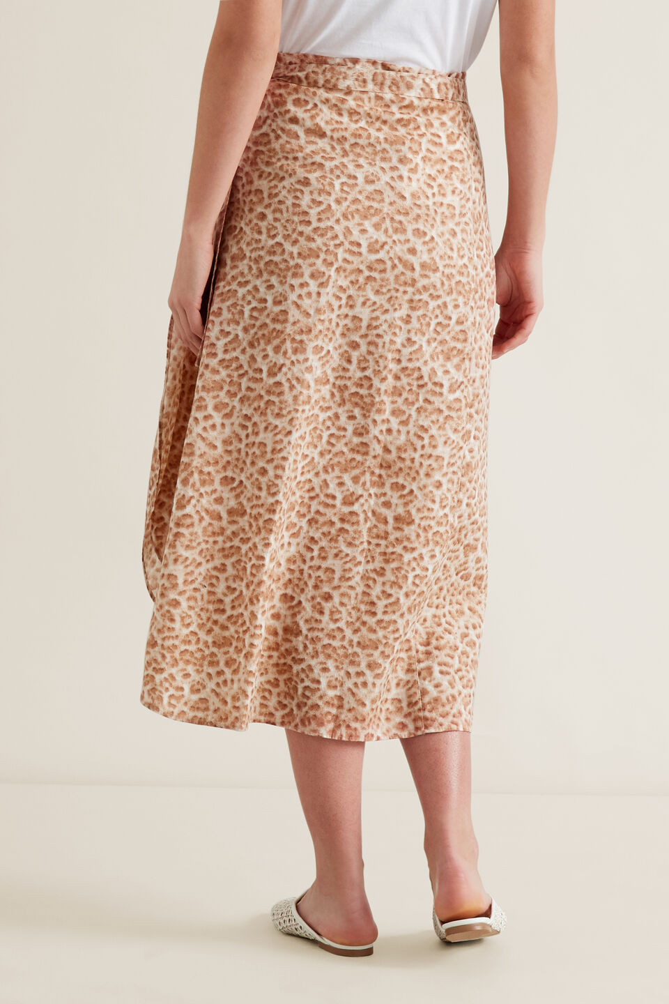 Wrap Animal Print Skirt  