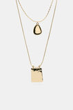 Square Pendant Necklace Set  Gold  hi-res