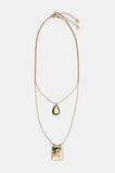 Square Pendant Necklace Set  Gold  hi-res