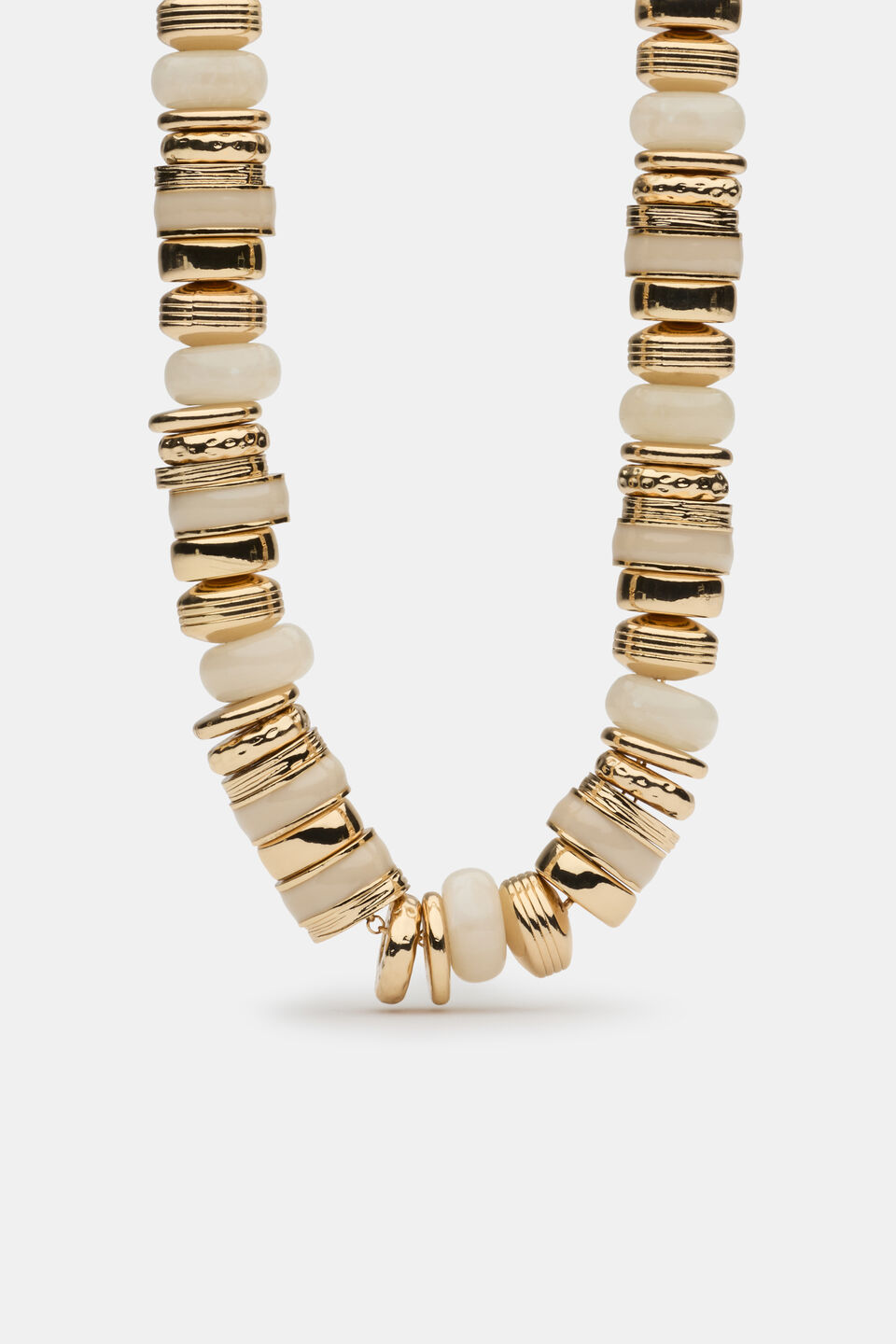 Statement Molten Bead Necklace  Gold
