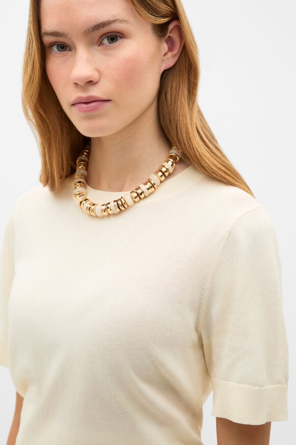 Statement Molten Bead Necklace  Gold  hi-res