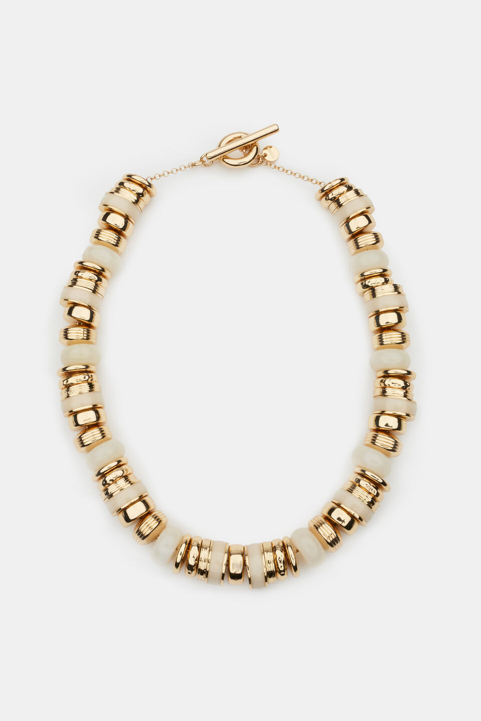 Statement Molten Bead Necklace  Gold