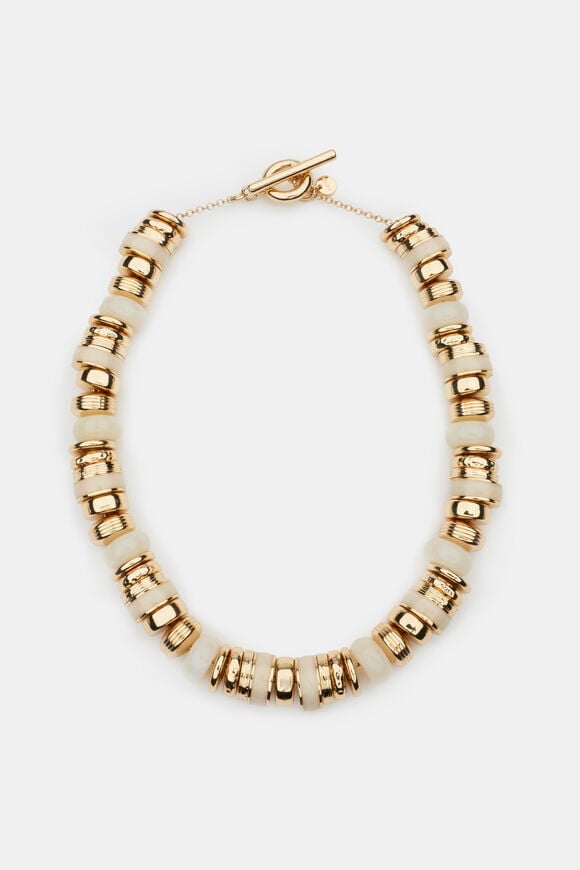 Statement Molten Bead Necklace  Gold  hi-res