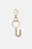 Gold Initial Keyring  U  hi-res