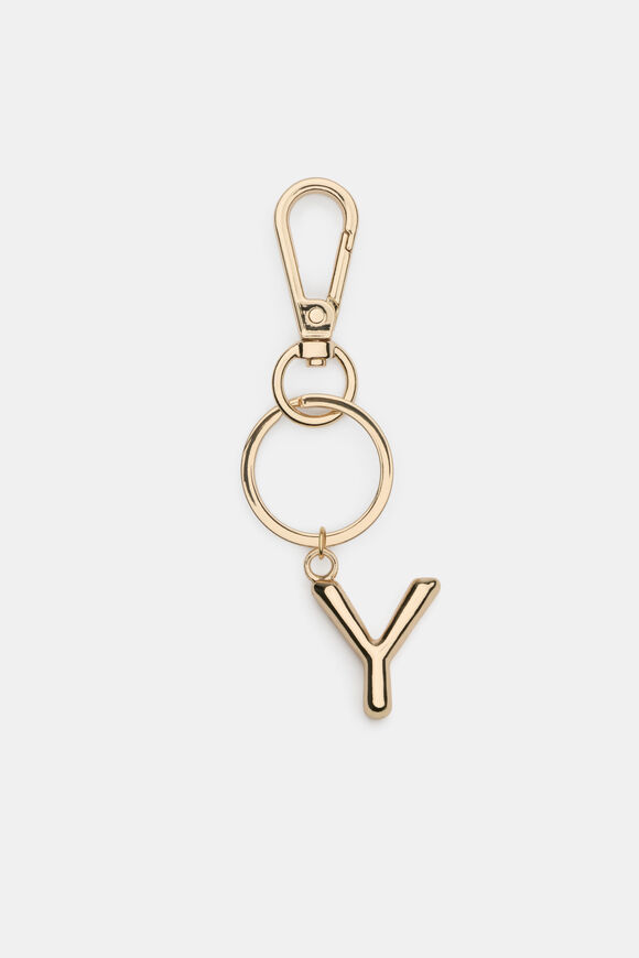 Gold Initial Keyring  Y  hi-res