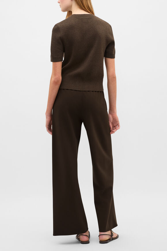Boucle Short Sleeve Cardigan  Dark Espresso  hi-res