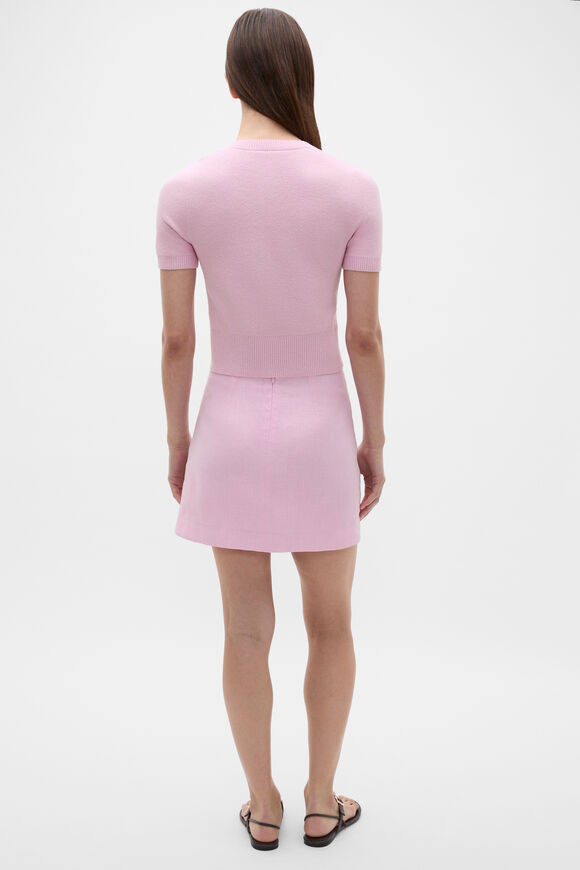 Boucle Short Sleeve Cardigan  Petal Pink  hi-res