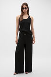 Satin Back Longline Tank  Black  hi-res